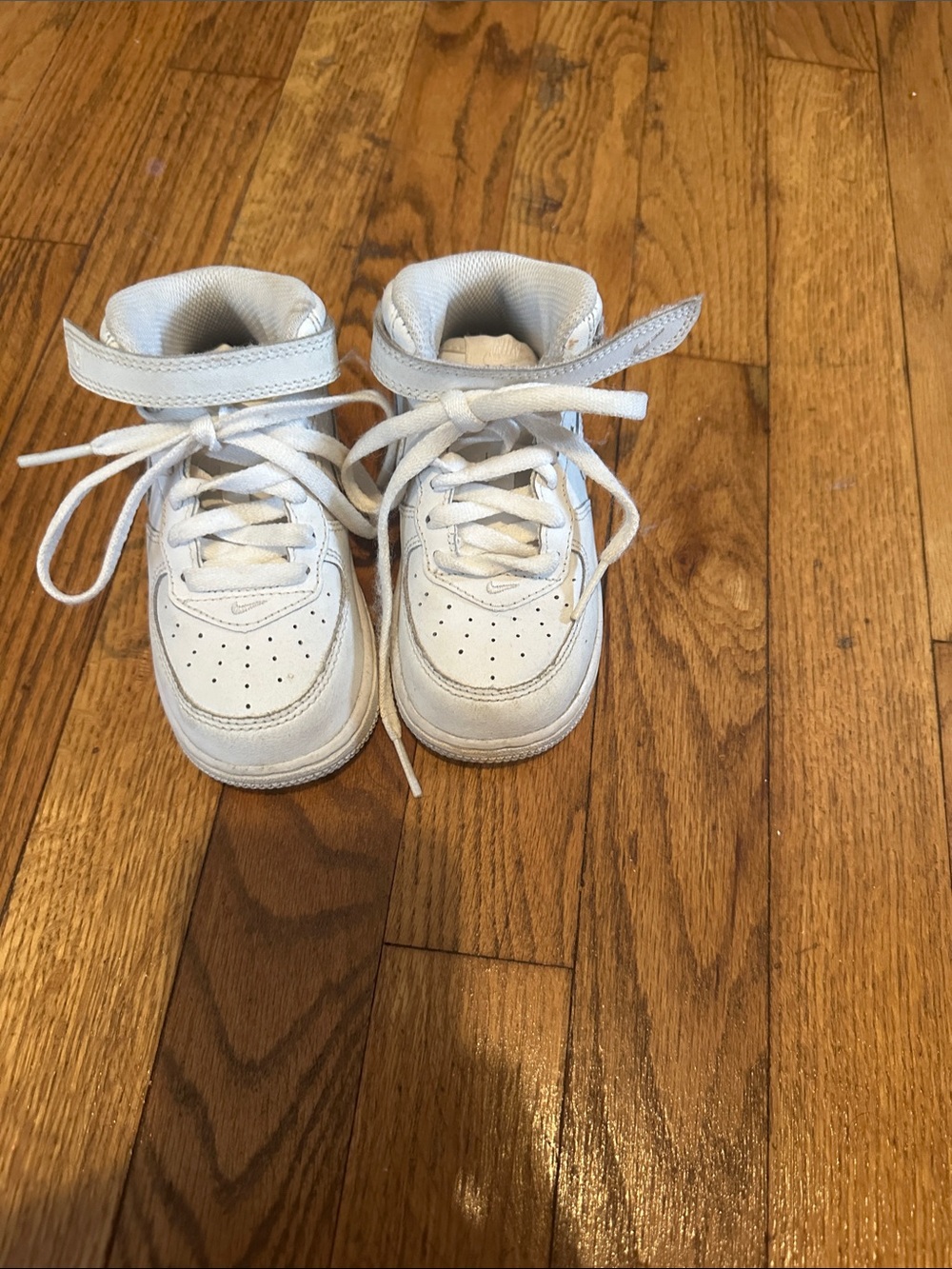 Nike Kids White High-Top Sneakers with Strap